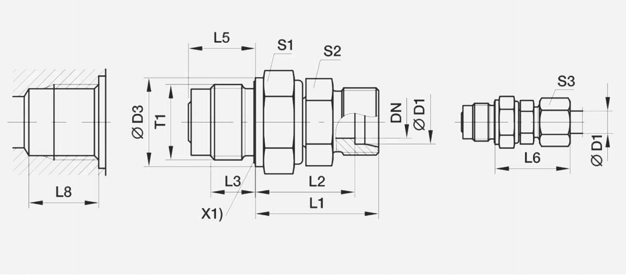 Y-DVGE-R端直通滑动轴承旋转接头