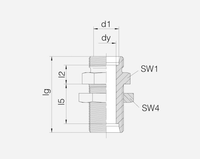 直线型穿板式管接头