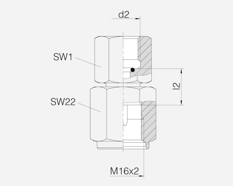 VOSS压力表接头M16x2