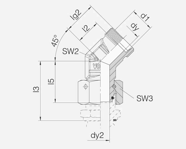 45°弯通旋转接头